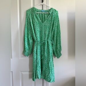 Draper James RSVP 3/4” sleeve shift dress in green floral